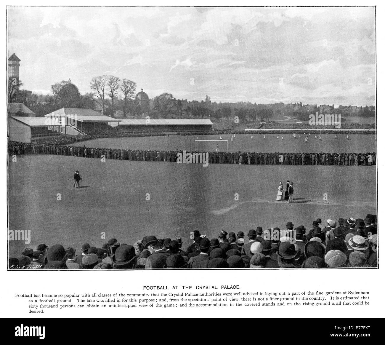 Football at the Crystal Palace 1901 photo of the home of internationals and the FA Cup final until it moved to Wembley Stock Photo