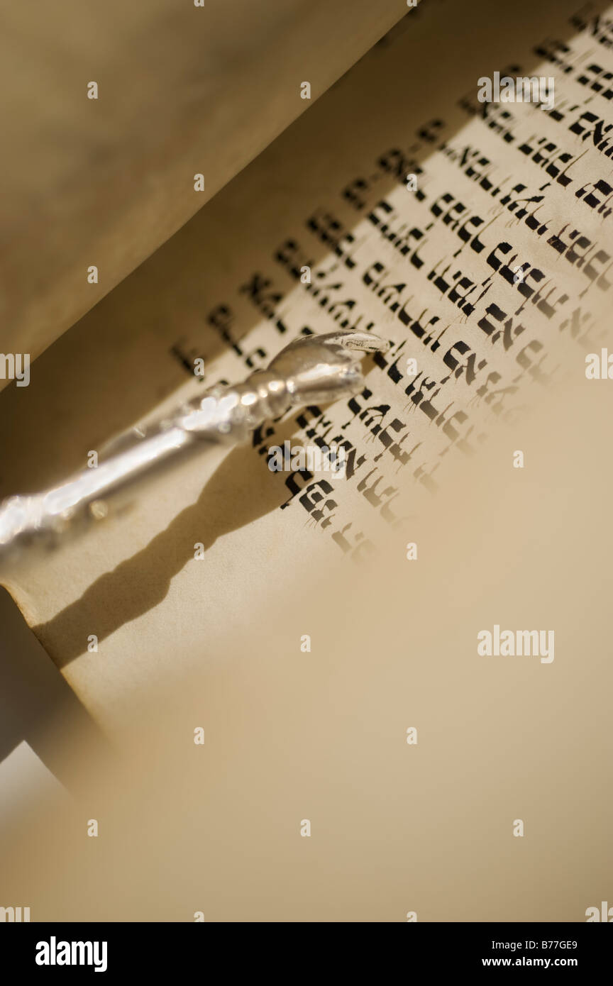 Pointer on Torah Stock Photo