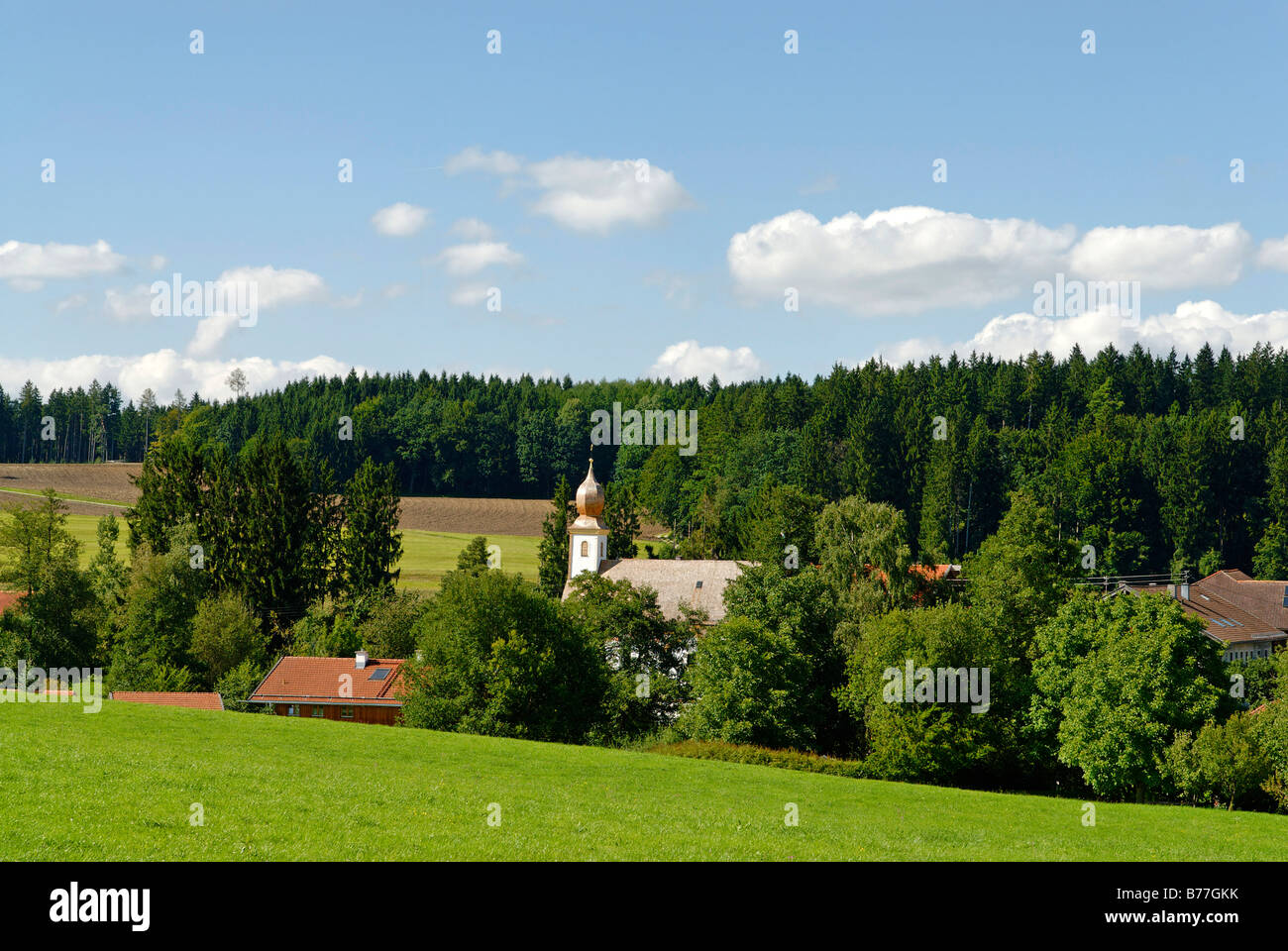 St. Martin Chapel of Ease, Ischl, Chiemgau, Upper Bavaria, Germany, Europe Stock Photo