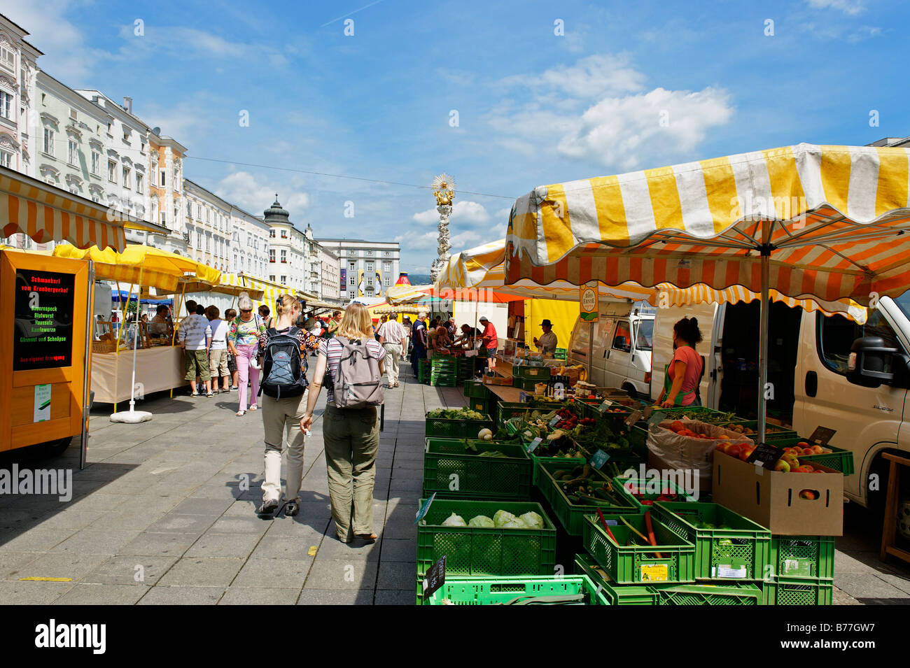 Hauptplatz, Main Square, Linz, Upper Austria, Europe Stock Photo