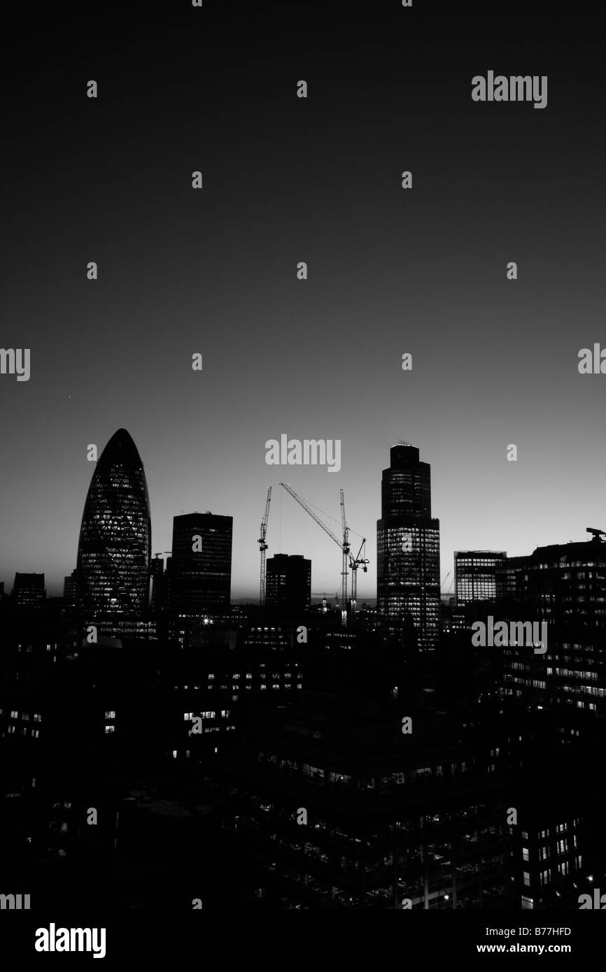 City of London skyline at sunset Stock Photo