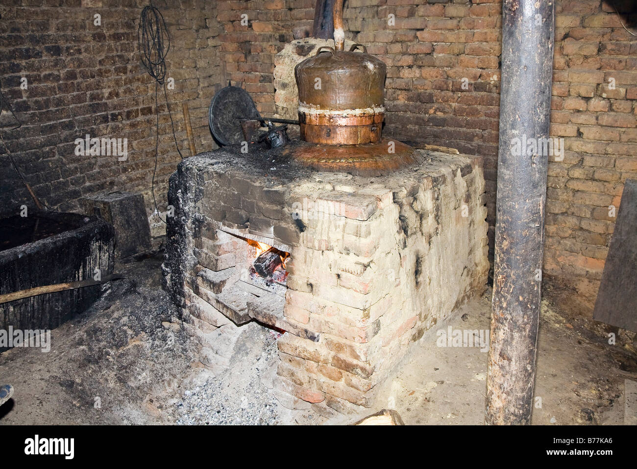 Oven in a Romanian schnaps distillery, Bezded, Salaj, Transylvania, Romania, Europe Stock Photo