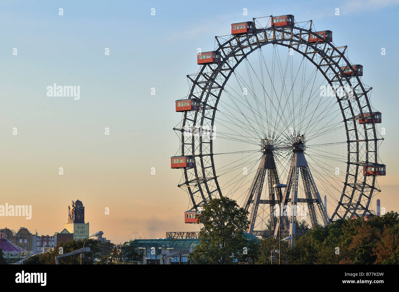 Vienna giant wheel, Riesenrad, in Prater public park, Vienna, Austria