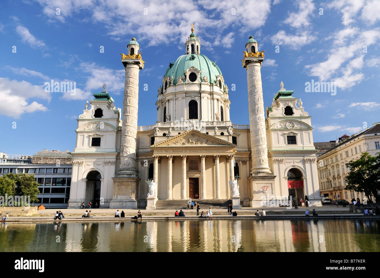 St. Charles's Church, Karlskirche, Vienna, Austria, Europe Stock Photo