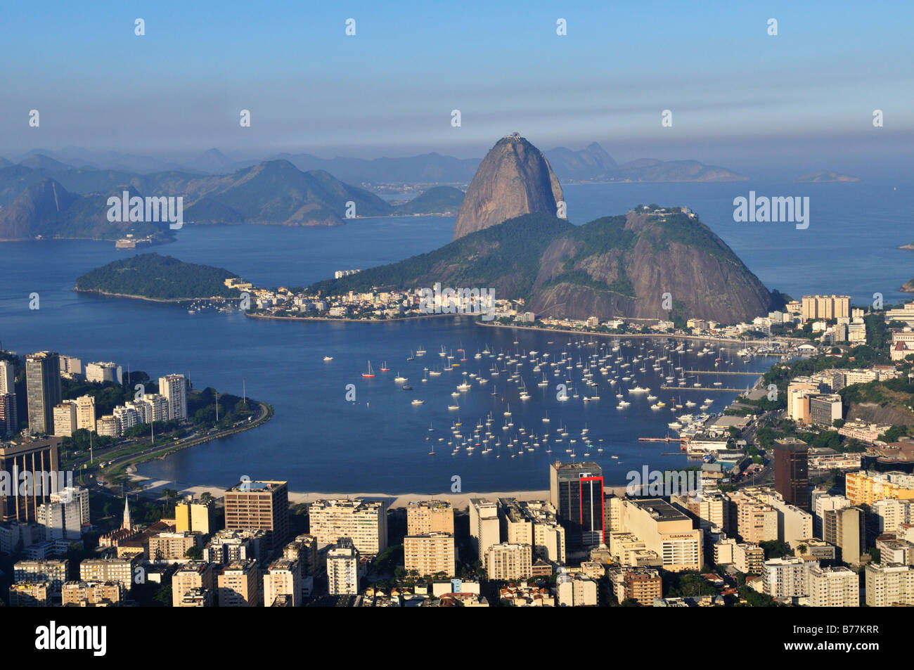 Sugarloaf Mountain and Botafogo Bay, Rio de Janeiro, Brazil, South ...