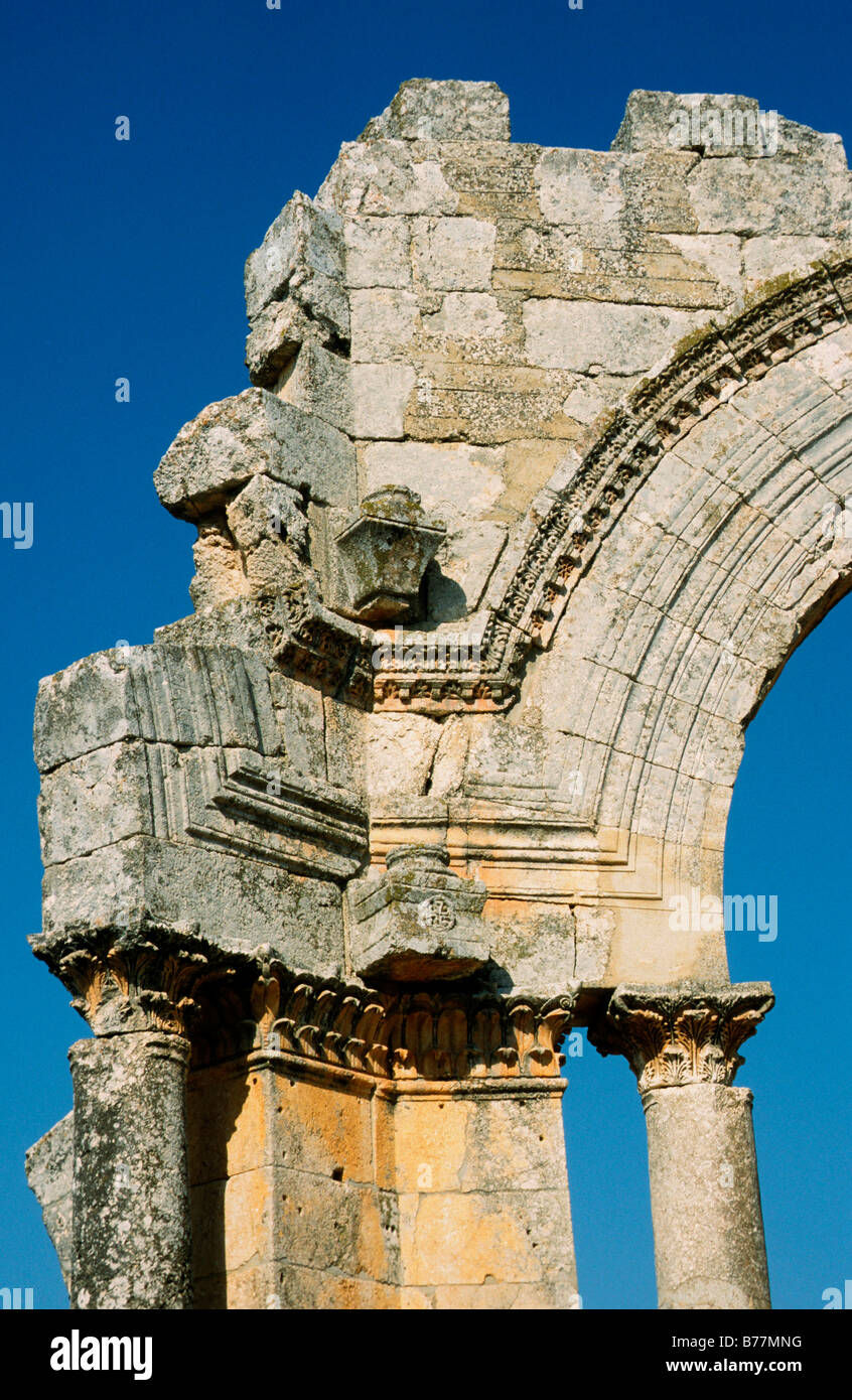 Detail of the Simeons-Cloister near Deir Tazza, Syria, Middle East, Orient Stock Photo