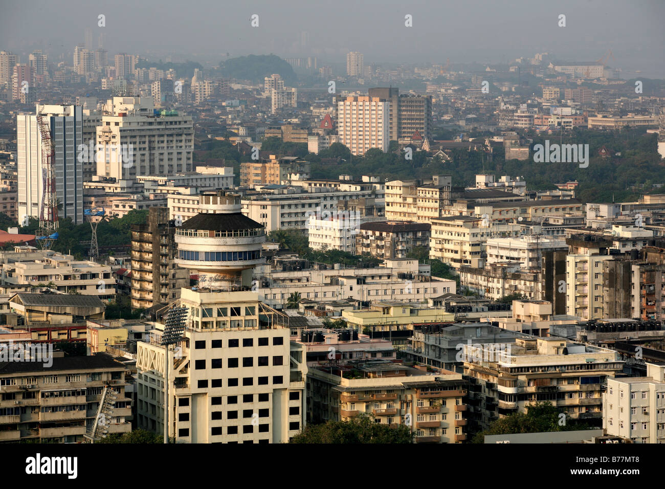 Aerial view of art deco building with hotel Ambassador ; Bombay Mumbai ; Maharashtra ; India Stock Photo