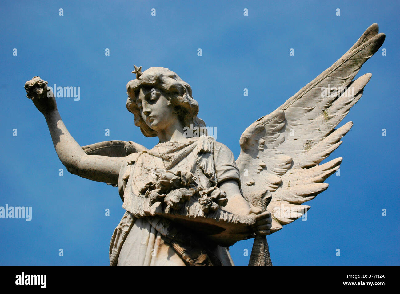 Angel on a grave in the cemetery in Recoleta, Buenos Aires, Argentina, South America Stock Photo