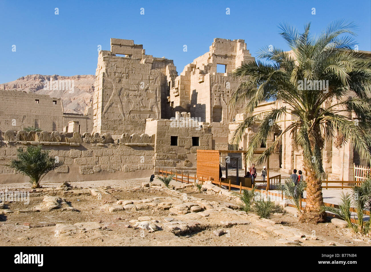 Medinet Habu, funerary temple of Ramses III., West Theben, Luxor, Egypt, Africa Stock Photo