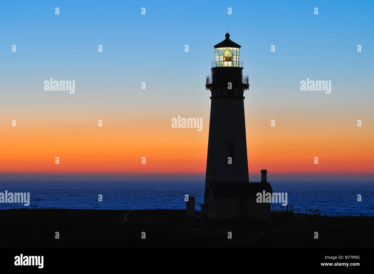 Yaquina Head Lighthouse, tallest lighthouse in Oregon, 28.5 metres, point of interest, Yaquina Head, Oregon, USA, North America Stock Photo