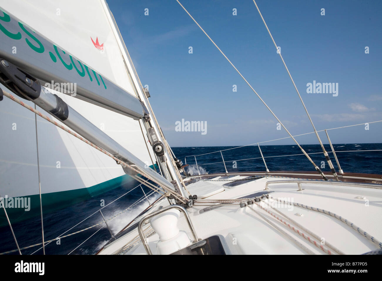 Yacht, detail, sailing trip, Mediterranean Sea Stock Photo Alamy
