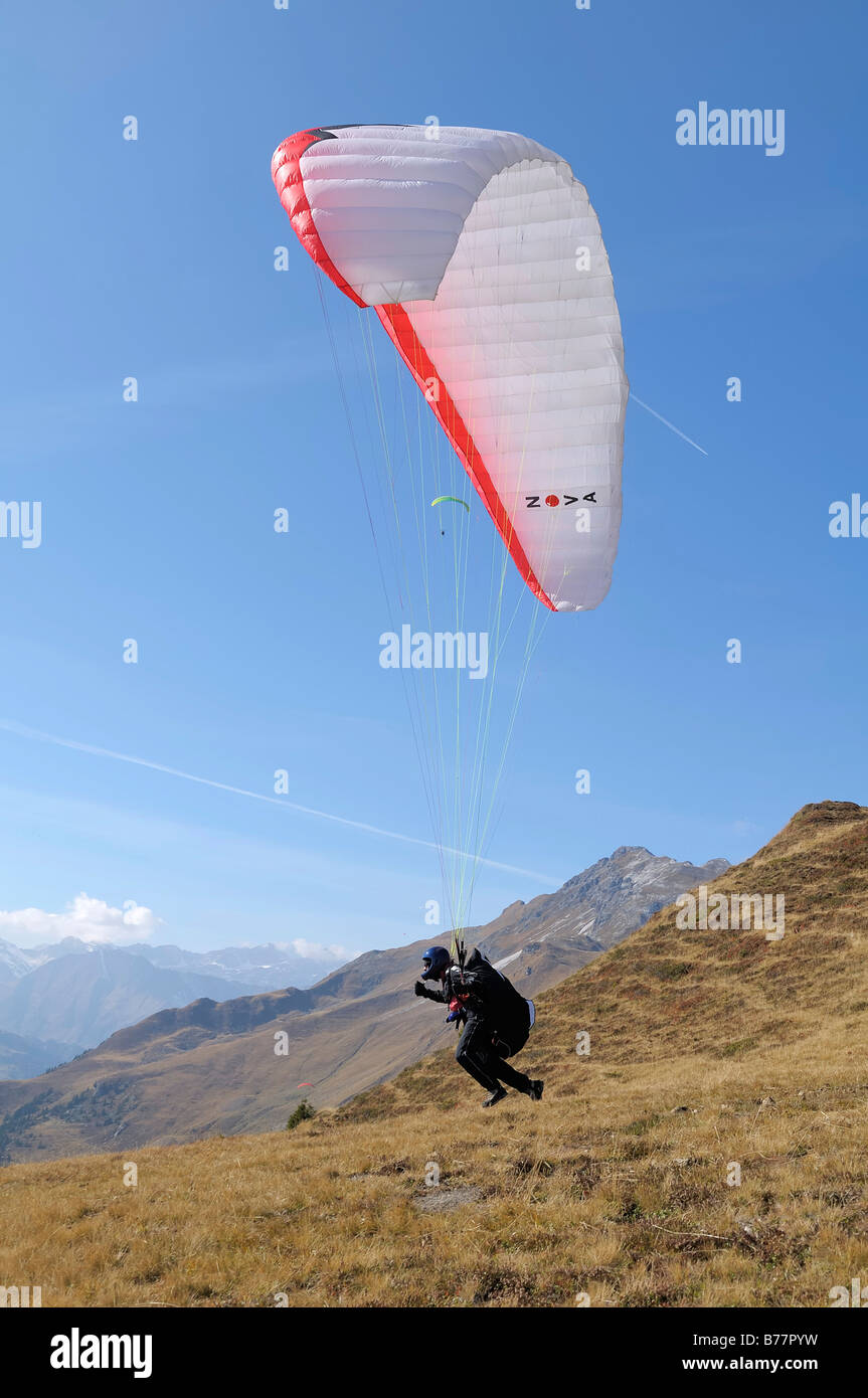 Paraglider taking off, Monte Cavallo, Sterzing, Province of Bolzano-Bozen, Italy, Europe Stock Photo