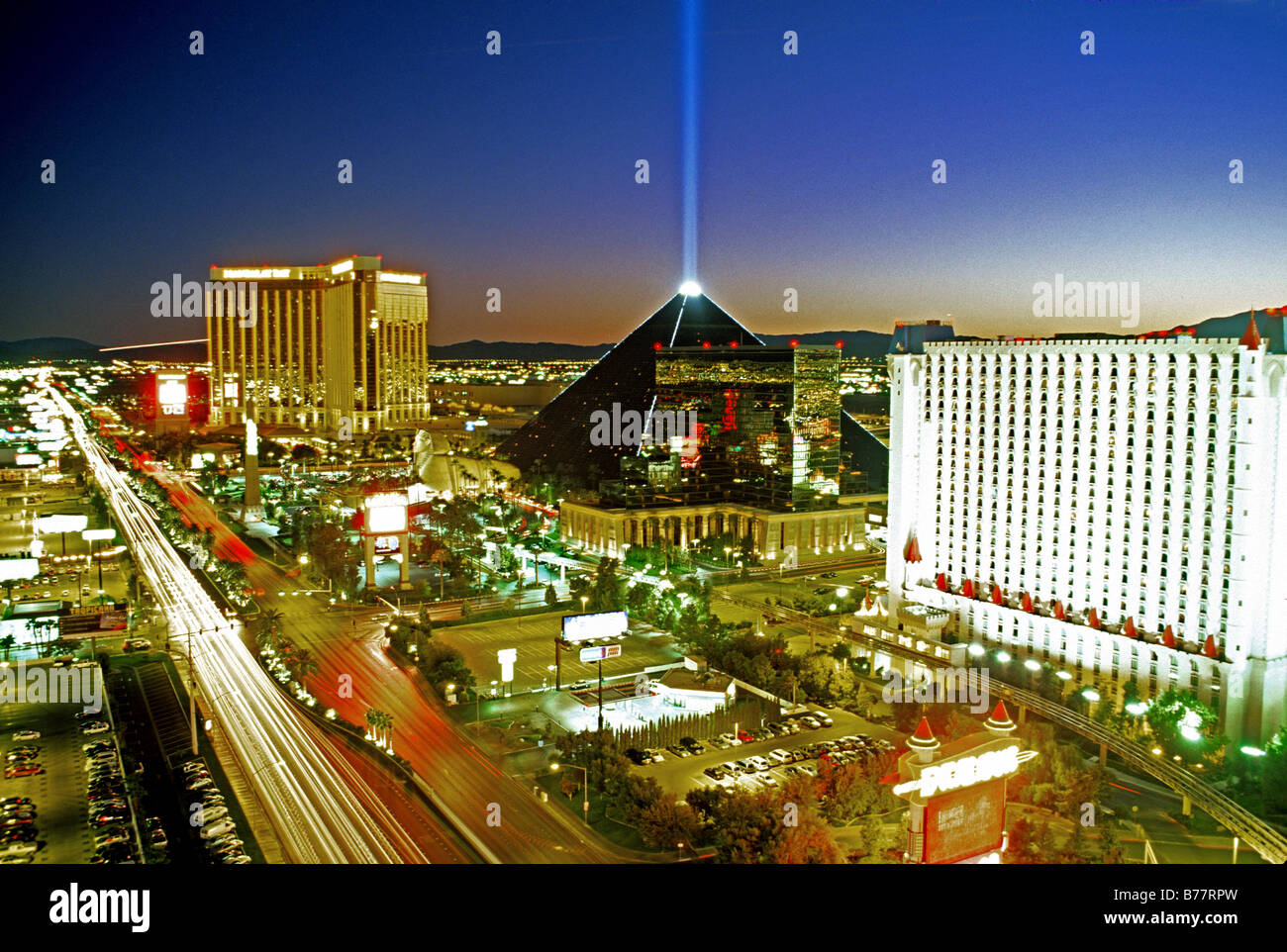 Light beam from Luxor Hotel at dusk on The Strip Las Vegas Nevada Stock  Photo - Alamy