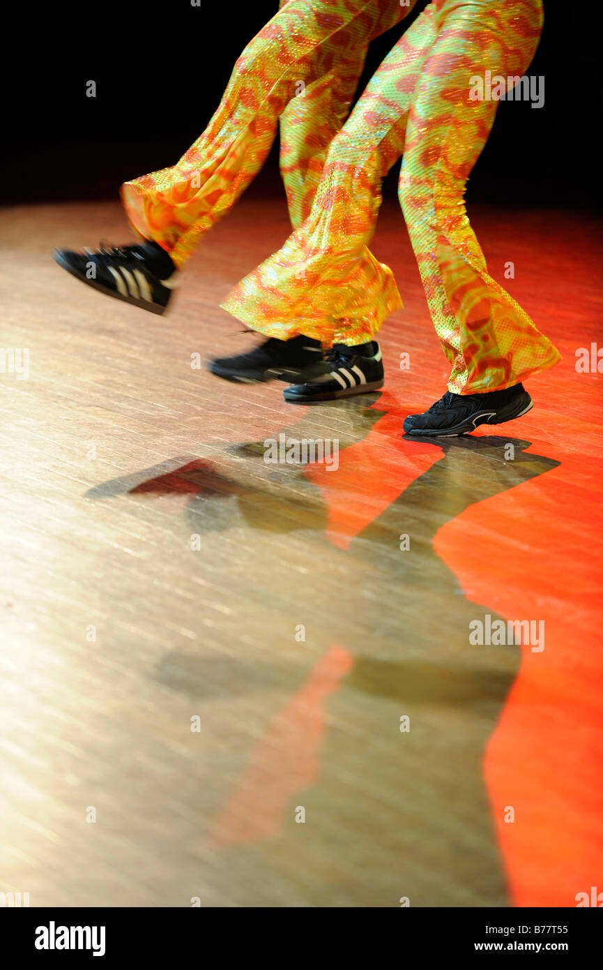 Detail shot of dancing legs Stock Photo