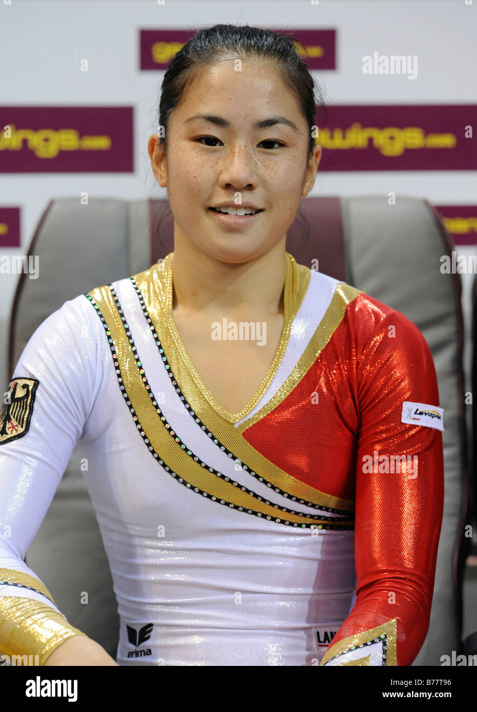 Kim Bui, Germany, portrait, Gymnastics World Cup Stuttgart 2008, Baden-Wuerttemberg, Germany, Europe Stock Photo