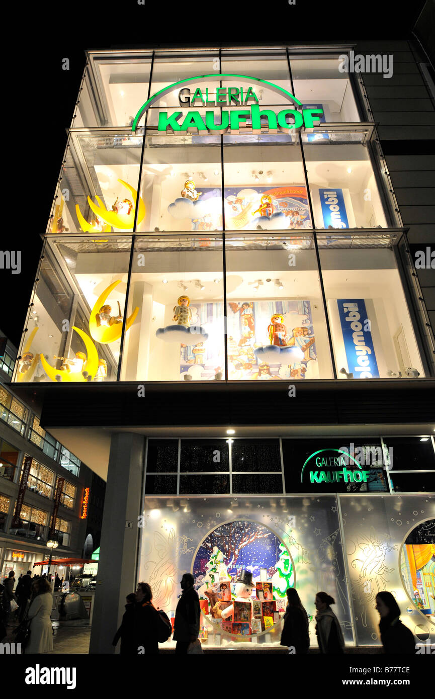 Kaufhof department store, festive decoration, people, Stuttgart, Baden-Wuerttemberg, Germany, Europe Stock Photo