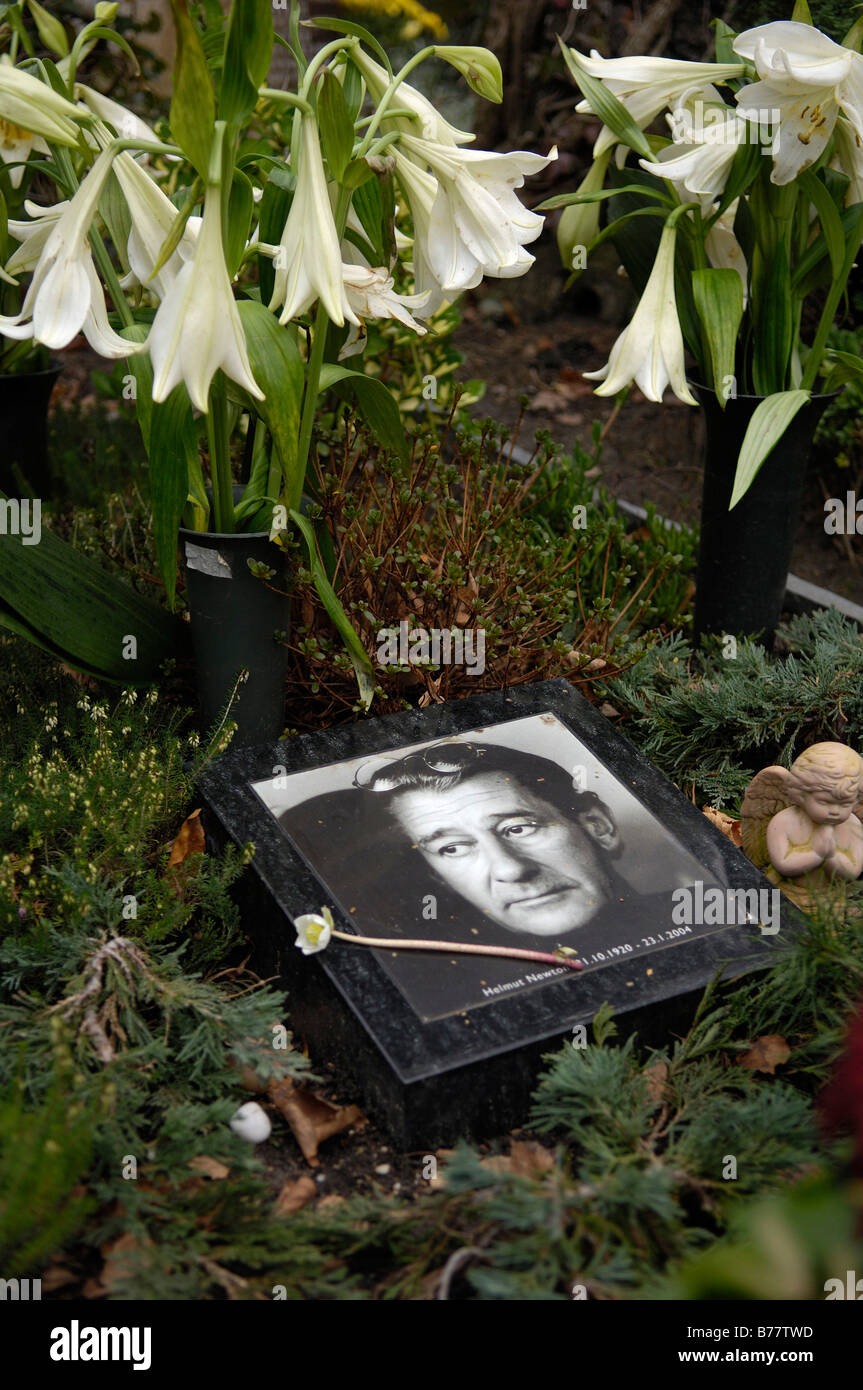Helmut Newton's grave, Berlin, Germany, Europe Stock Photo