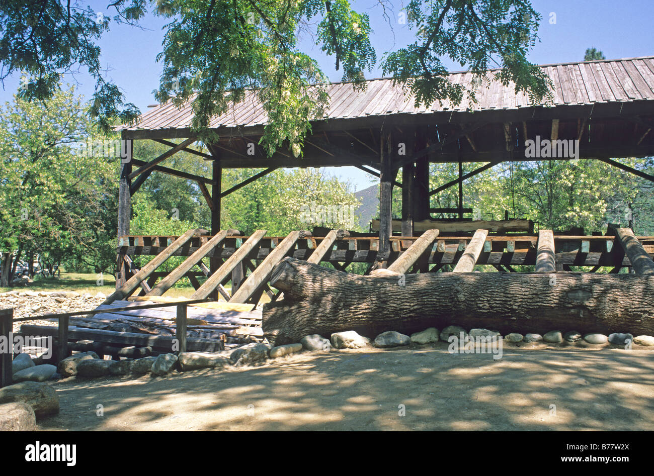 Reconstructed Sutters mill at Marshall Gold Discovery Site Coloma California Stock Photo