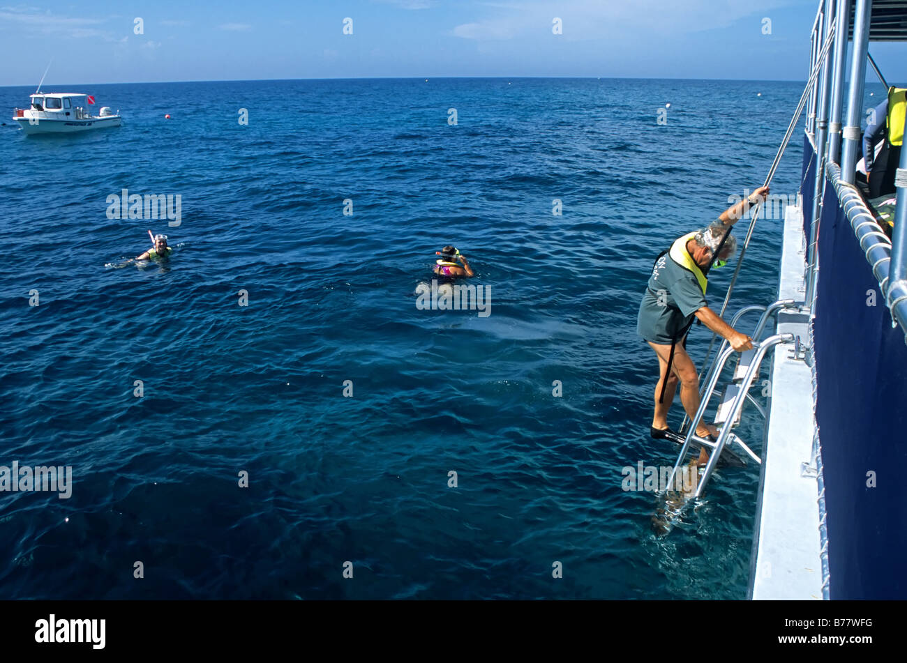People snorkeling Looe Key National Marine Sanctuary Florida Keys Stock Photo