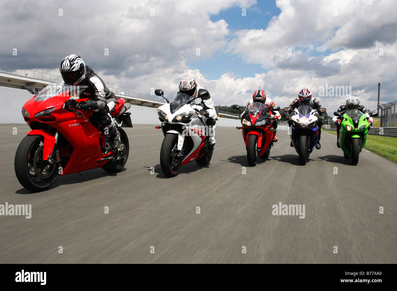 Motorcycles on a racing course Stock Photo