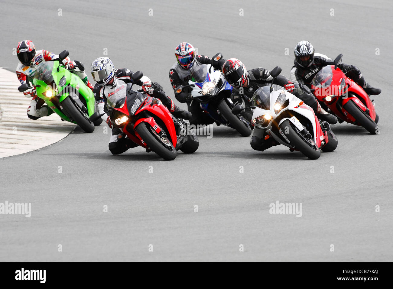 Motorcycles on a racing course Stock Photo