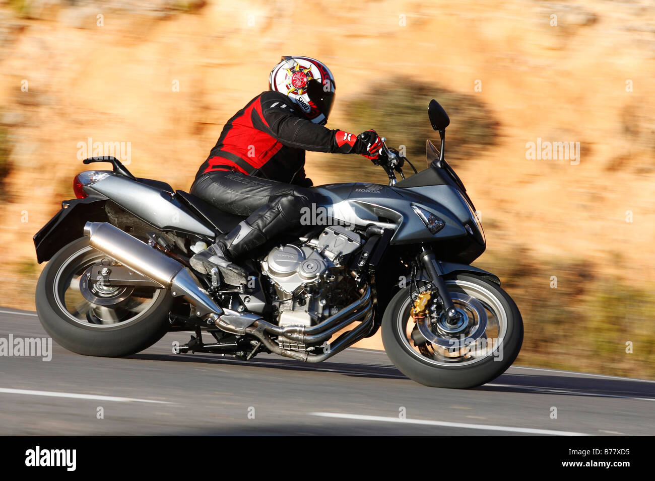 Motorbike, Honda CBF 600, panning Stock Photo