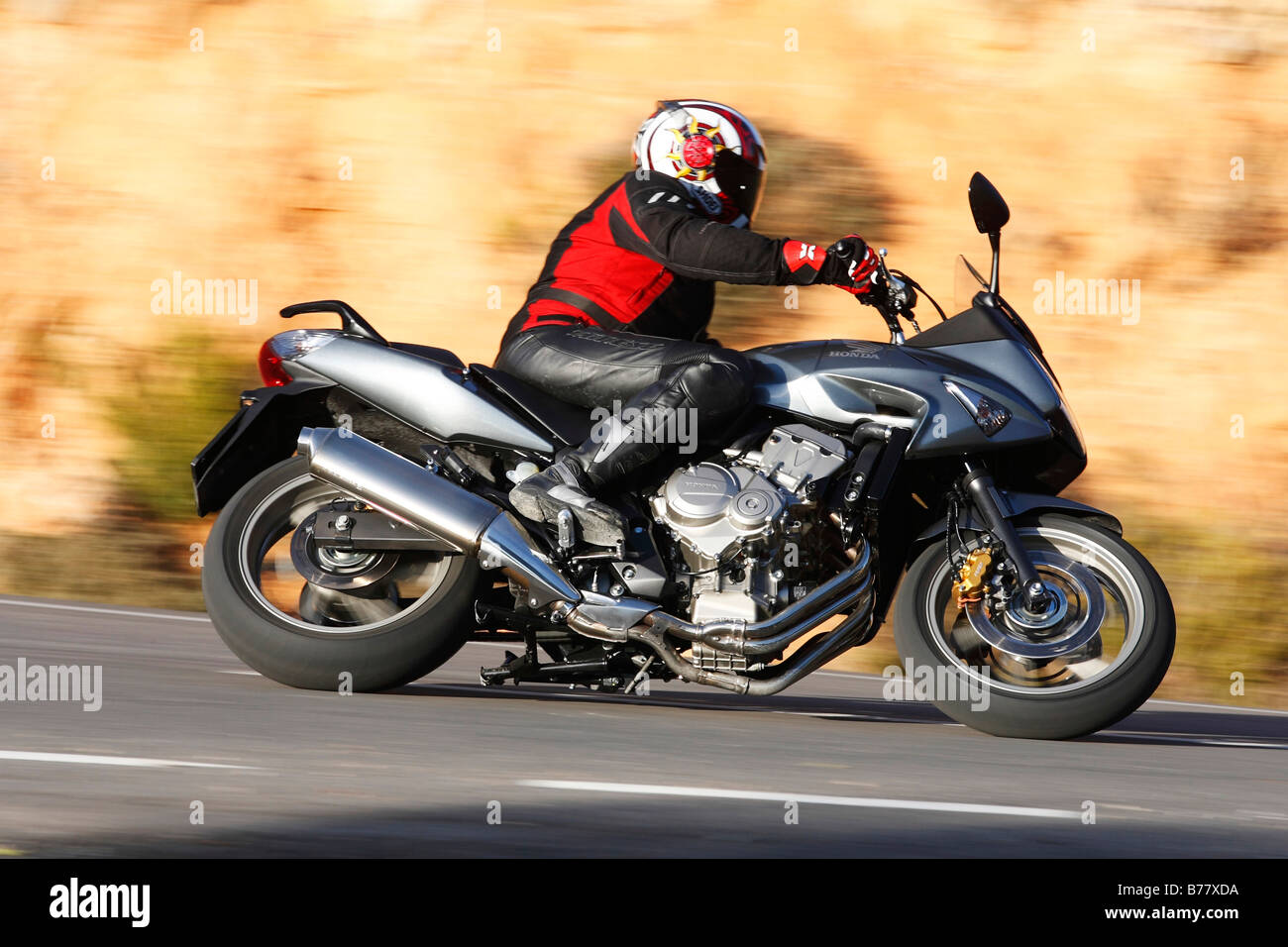 Motorbike, Honda CBF 600, panning Stock Photo