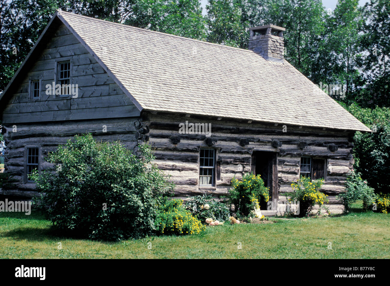 Hyde Log Cabin Built In 1783 Grand Isle Vermont Photograph Stock