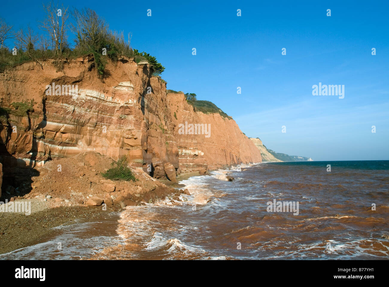 Coastal erosion at Sidmouth, South Devon Stock Photo Alamy
