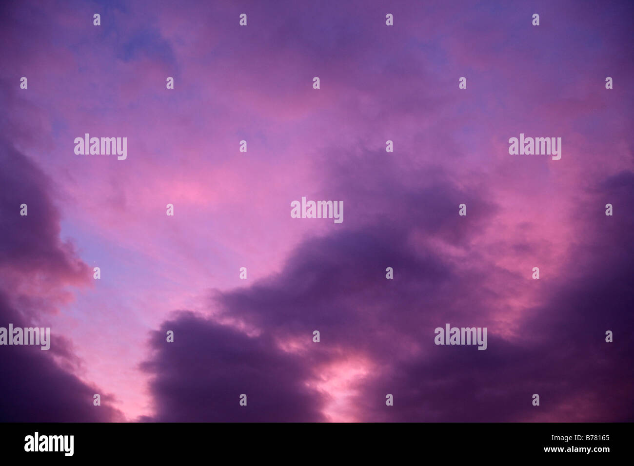 purple sky and clouds backdrop background Stock Photo