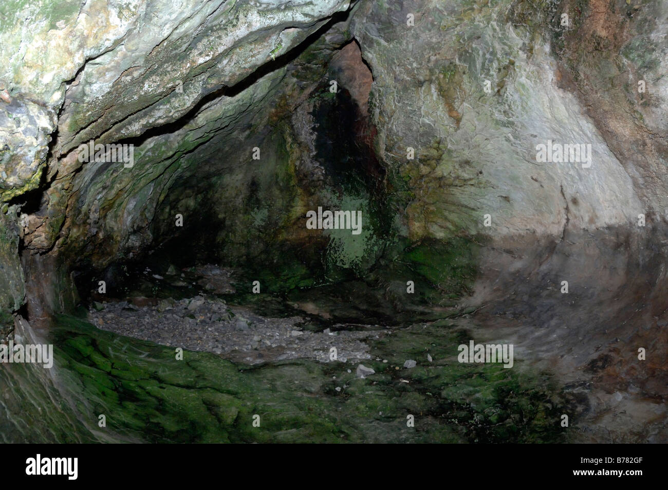 Cave interior Paviland Cave Gower West Glamorgan Wales UK Europe Stock Photo
