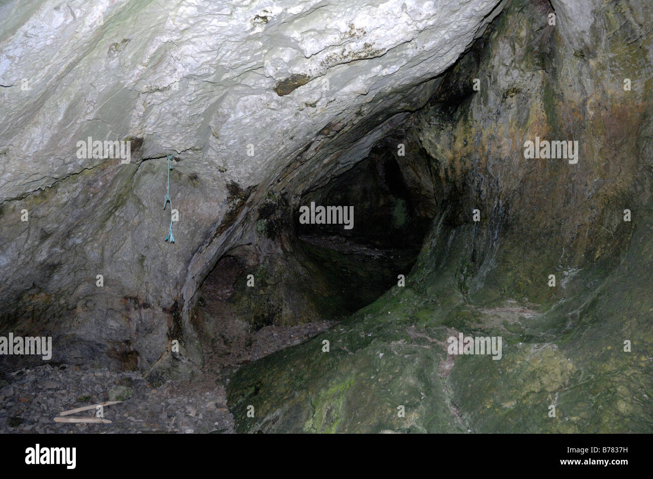 Cave interior Paviland Cave Gower West Glamorgan Wales UK Europe Stock Photo
