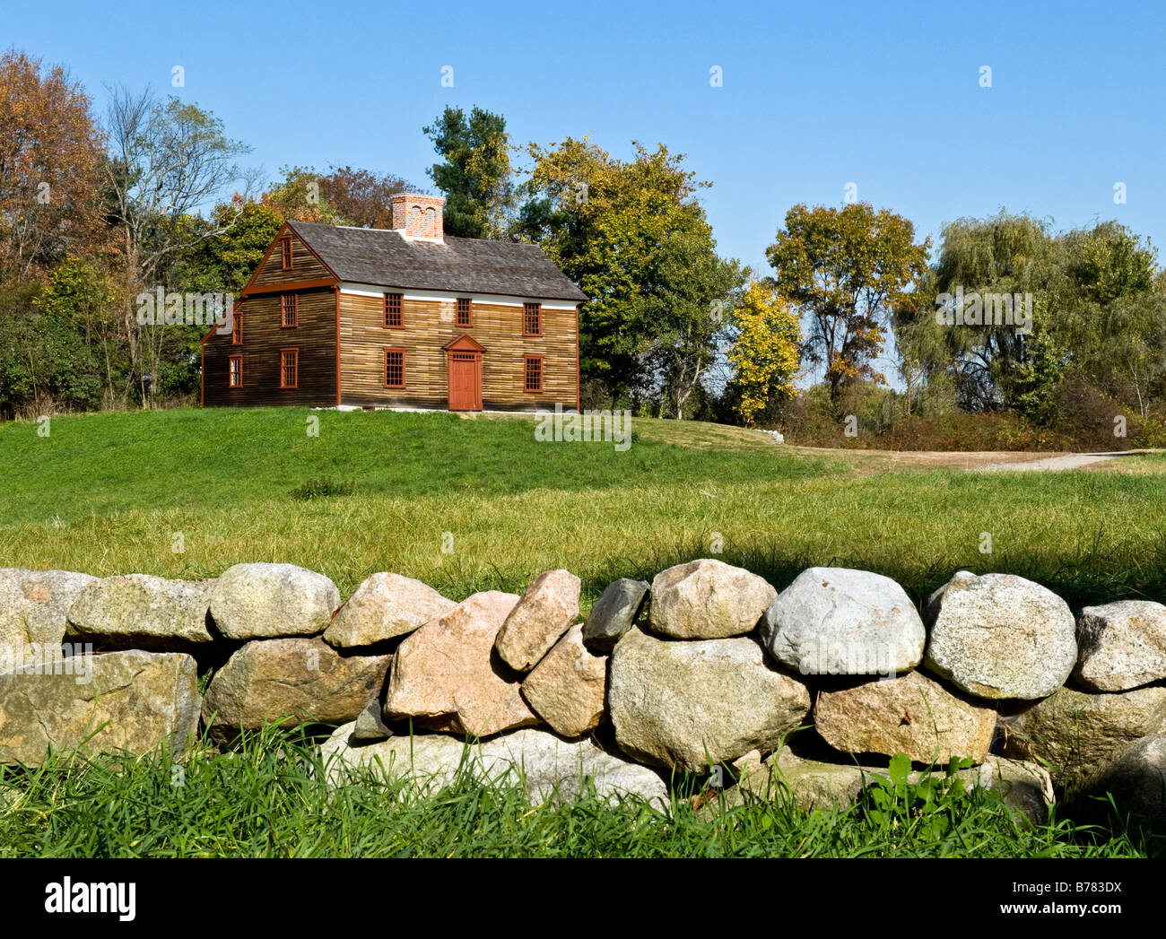 Captain William Smith House Battle Road Trail between Lexington and Concord Minute Man National Historical Park, USA Stock Photo