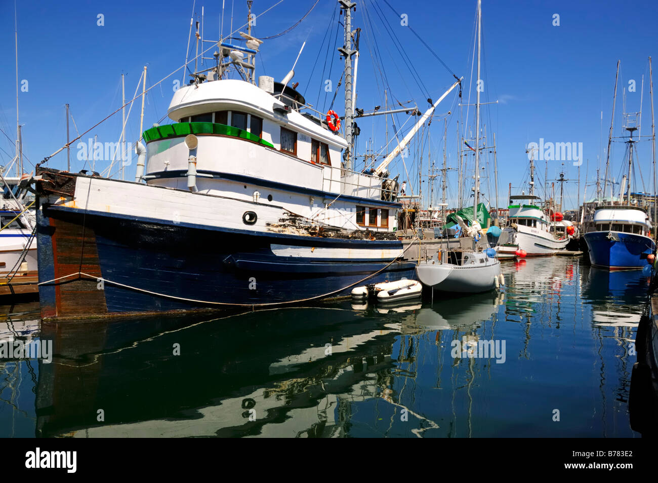 Fishing boats Victoria harbor Stock Photo Alamy