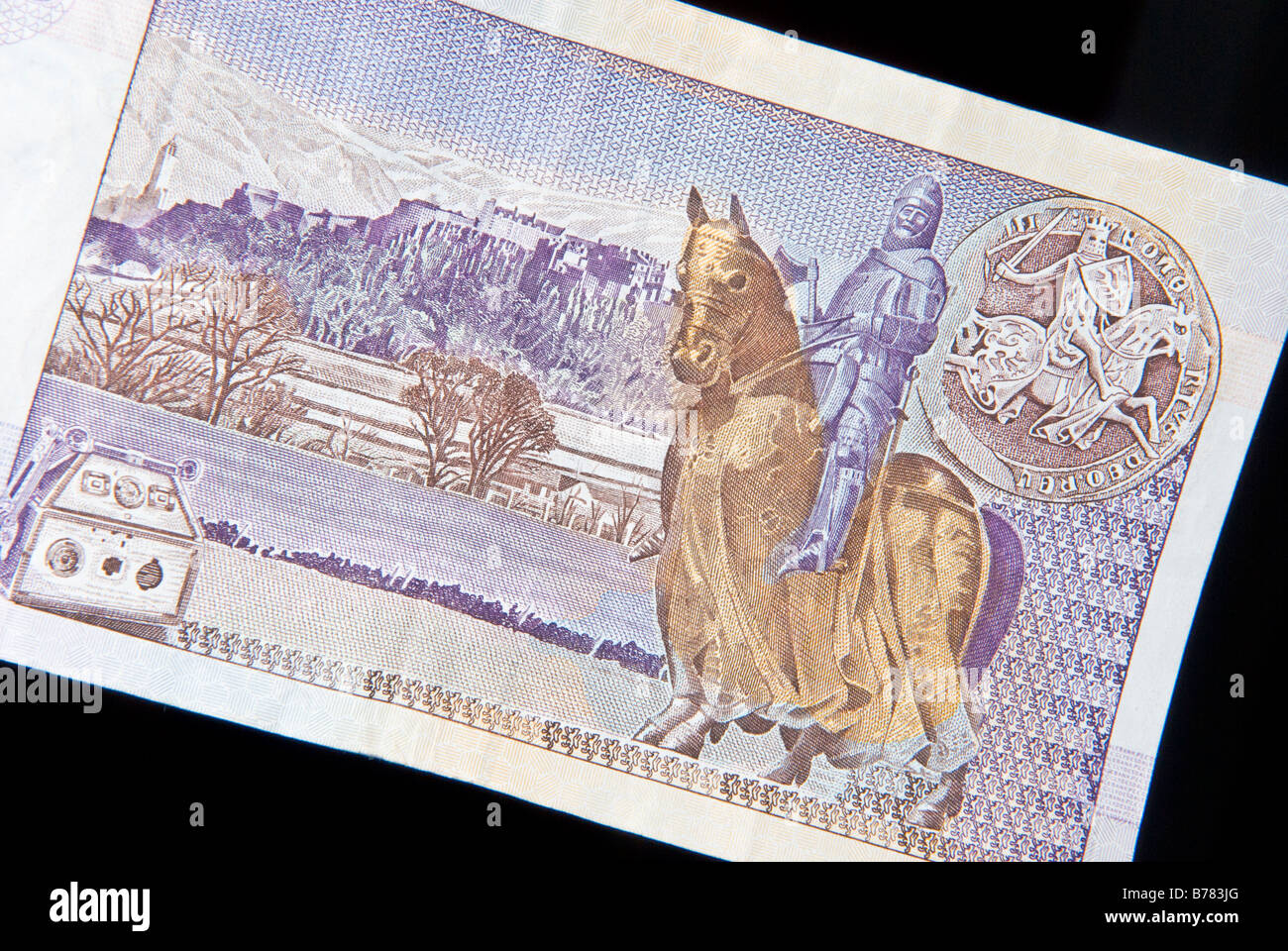 Clydesdale Bank (Scotland) £20 note - reverse side. Stock Photo
