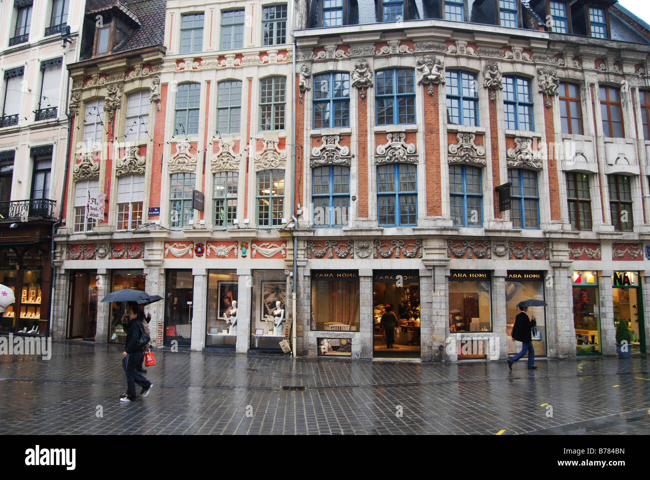 Building facades in Rue de la Bourse Lille France Stock Photo - Alamy