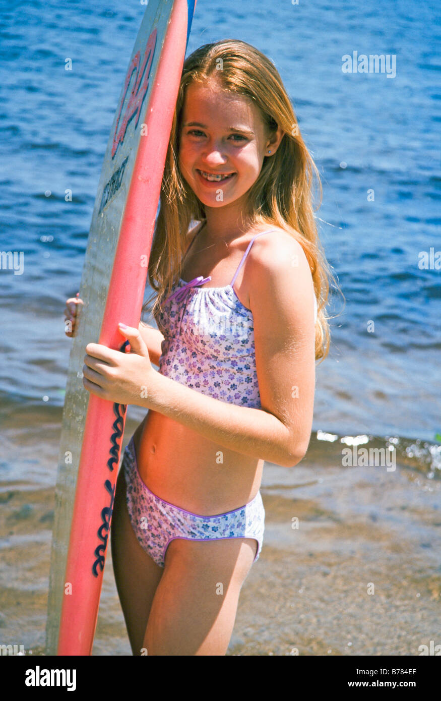 Young girl surfing, Miami Stock Photo - Alamy