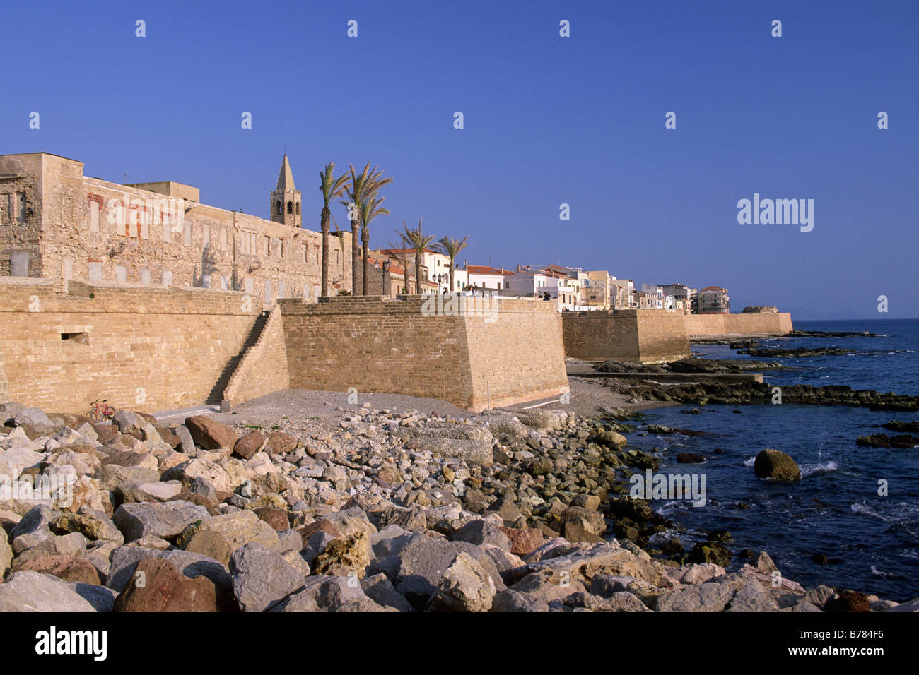 Italy, Sardinia, Alghero, city walls Stock Photo
