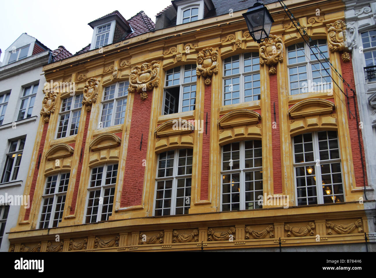 Building facades in Rue de la Bourse Lille France Stock Photo