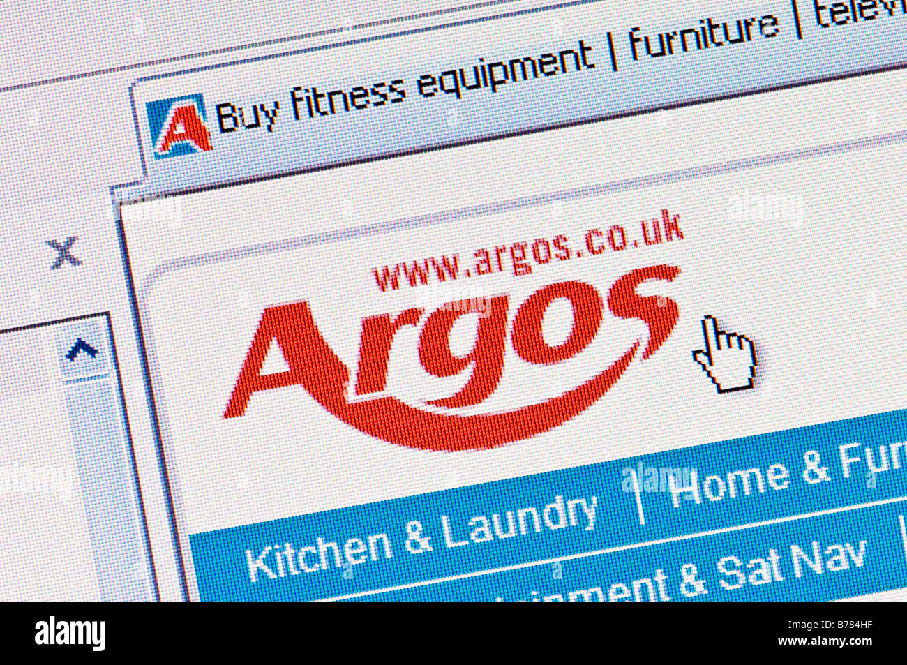 Macro screenshot of Argos shopping website (Editorial use only) Stock Photo