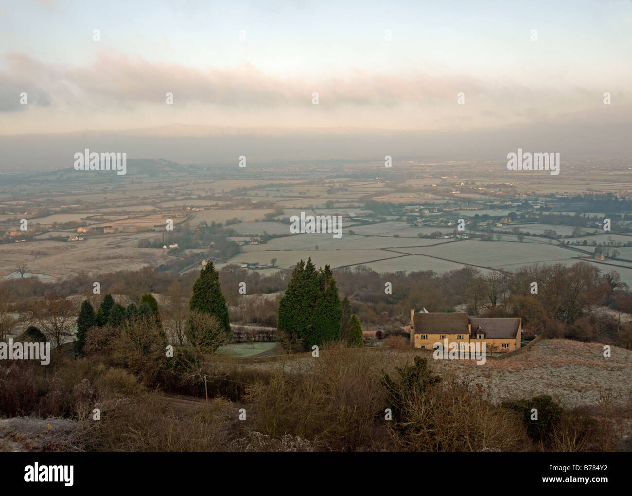 The Cotswold Way at Crickley Hill Country Park near Cheltenham in