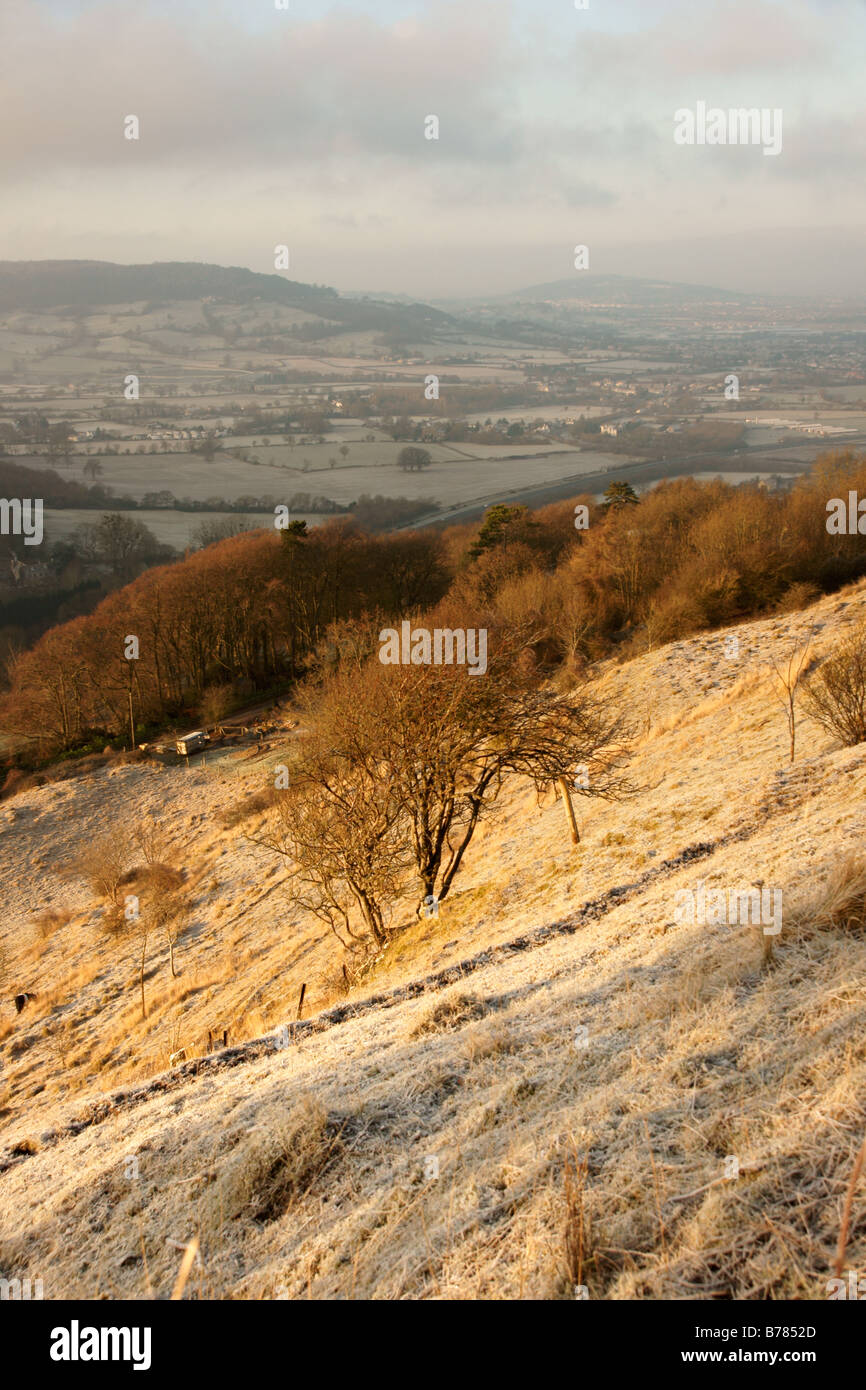 The Cotswold Way at Crickley Hill Country Park near Cheltenham in