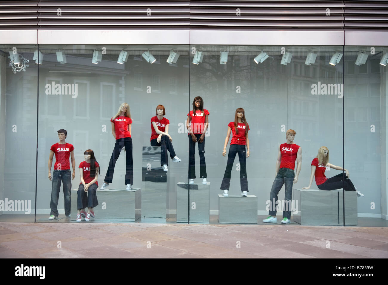 mannequins advertising a sale in london Stock Photo Alamy