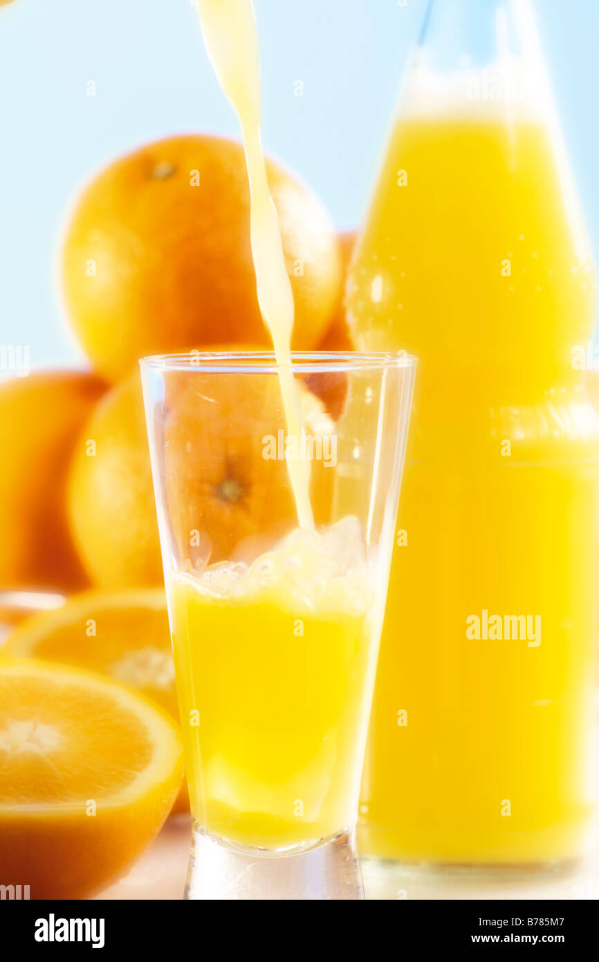 Orange lemonade with pour Stock Photo
