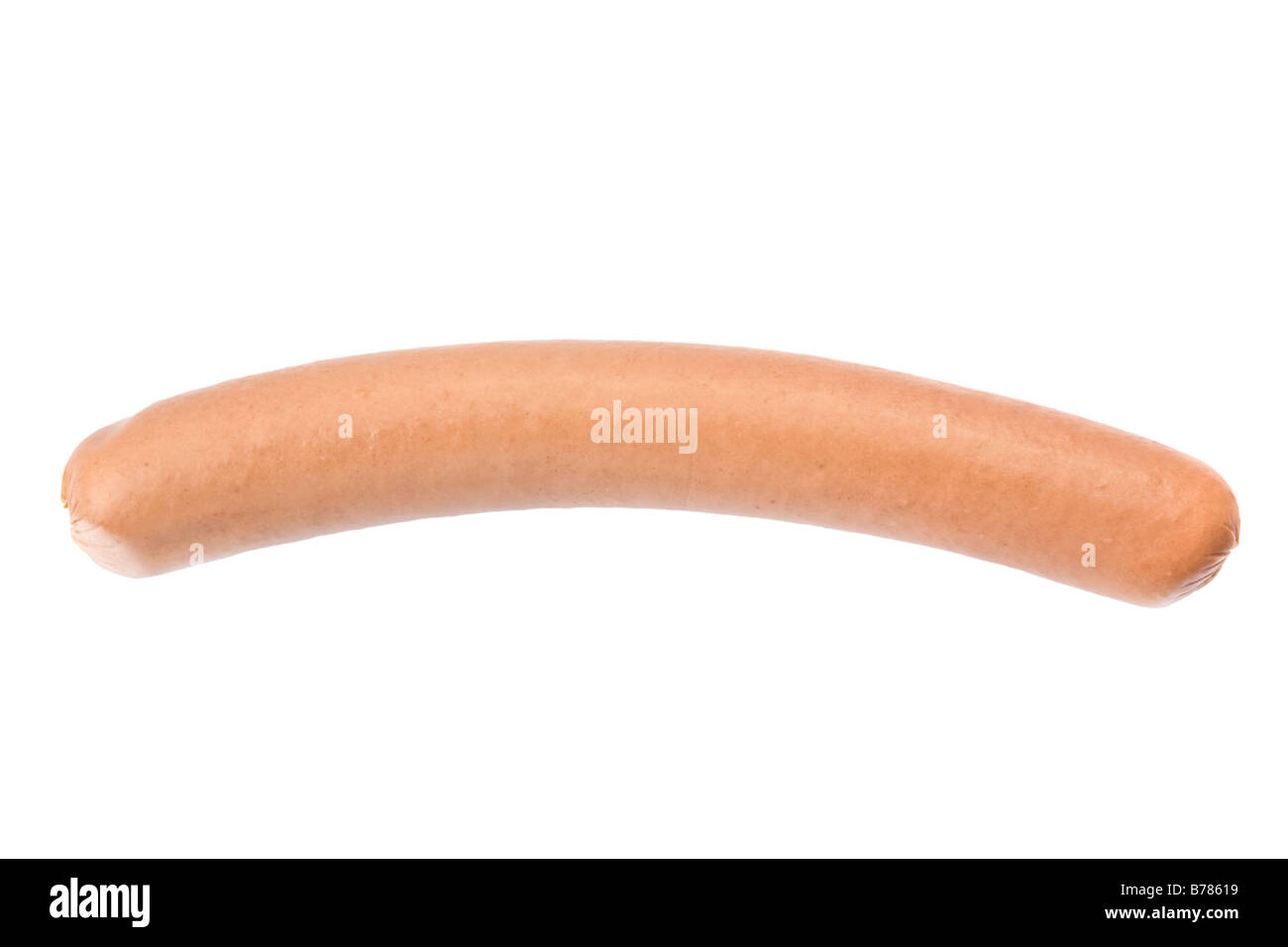 One sausage isolated on a white background Stock Photo