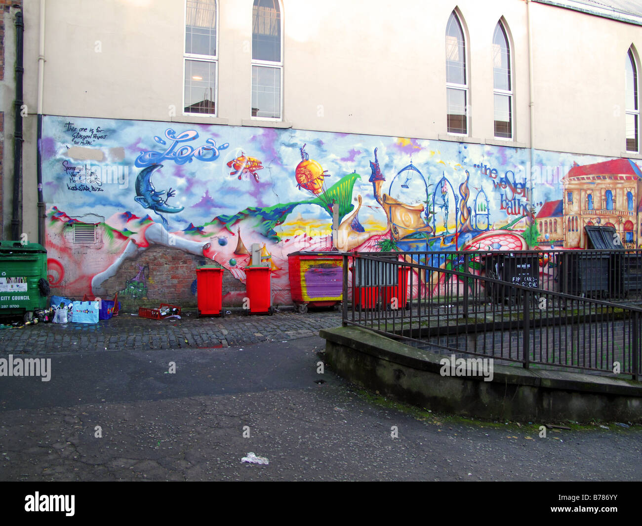 Mural Western Baths Glasgow Stock Photo Alamy