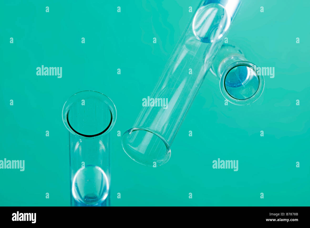 test tubes float in water abstract pattern Stock Photo