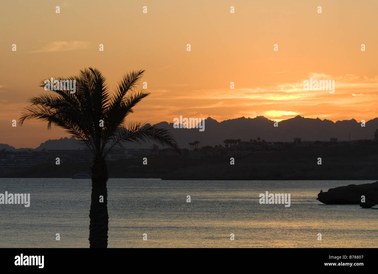beautiful sunset in sharm el sheikh egypt Stock Photo