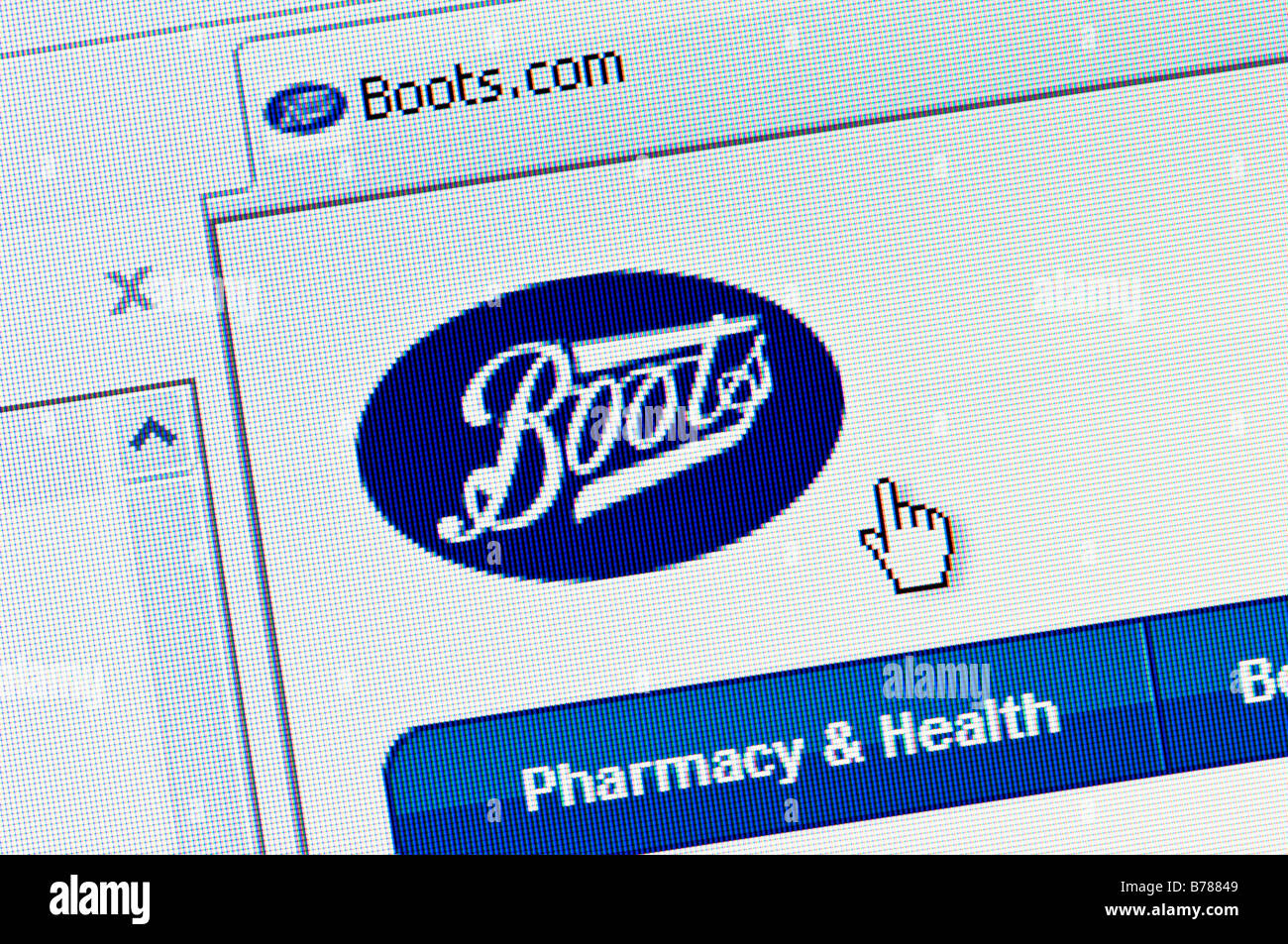 Macro screenshot of Boots retail website (Editorial use only) Stock Photo