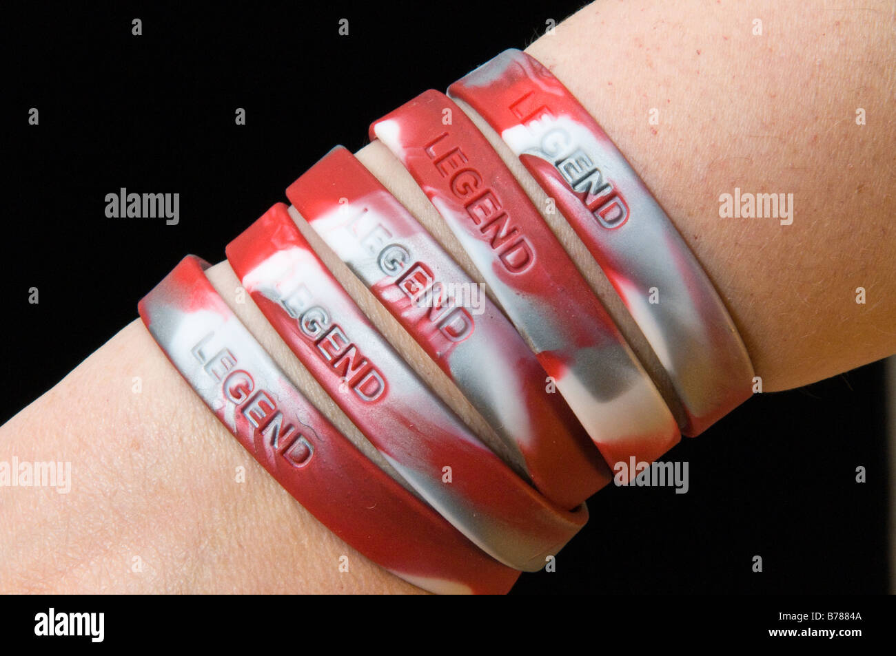 Charity wristbands for the David Gemmell "Legend" Award Stock Photo Alamy